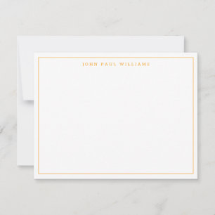 Carte De Correspondance Bright Orange Moderne Professionnel Léger Bordure