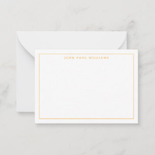 Carte De Correspondance Bright Orange Professionnel Simple Bordure mince