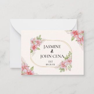 Carte De Correspondance Brown rose clair Élégant Mariage rustique