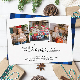 Carte De Correspondance Budget Accueil Vacances 3 Photo Blue Plaid Moving