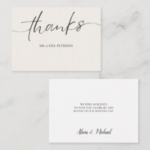 Carte De Correspondance Budget amour merci script simple mariage merci