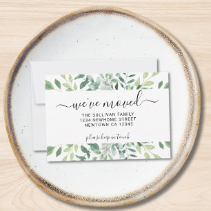 Carte De Correspondance Budget Aquarelle Foliage Nous avons Déménagé Faire