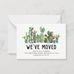 Carte De Correspondance Budget Cactus Nous avons déménagé à la maison Fair