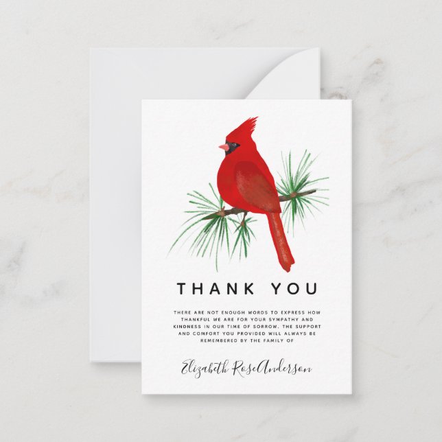 Carte De Correspondance BUDGET Cardinal Sympathie funéraire Merci (Devant)