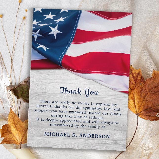 Carte De Correspondance Budget Drapeau américain patriotique vétéran Merci (Créateur téléchargé)