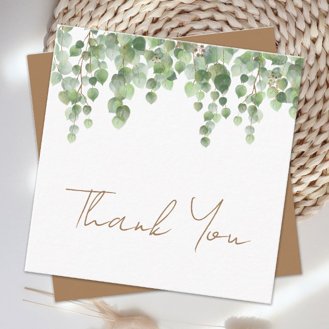 Carte De Correspondance Budget Eucalyptus Foliage Mariage Merci (Créateur téléchargé)