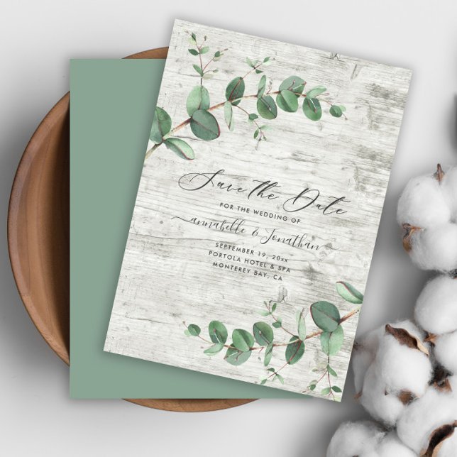 Carte De Correspondance budget feuillage eucalyptus bois blanc Enregistrer (Créateur téléchargé)