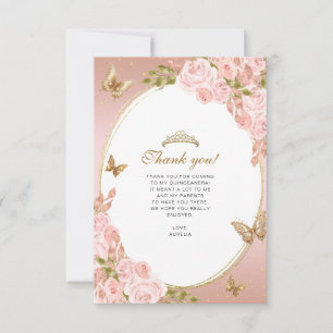 Carte De Correspondance BUDGET Floral Blush Butterfly Quinceanera Photo