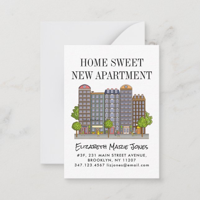 Carte De Correspondance Budget Home Sweet New City Appartement Moved Movin (Devant)