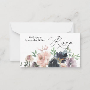 Carte De Correspondance Budget Lavande, Marine, Rose Floral 2SM Repas RSVP