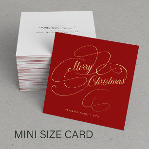 Carte De Correspondance Budget MINI TAILLE Joyeux script d'or Noël