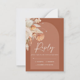 Carte De Correspondance budget moderne bohème terre cuite mariage RSVP