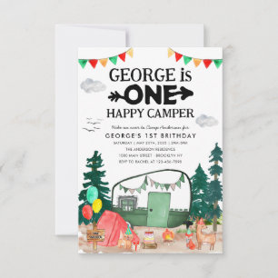 Carte De Correspondance Budget ONE Happy Camper Woods Camping 1er annivers