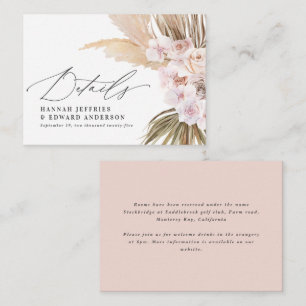 Carte De Correspondance budget pampas herbe mariage rustique RSVP