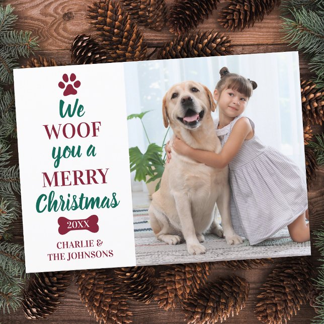 Carte De Correspondance Budget Pet Photo Joyeux Noël Du Chien (Créateur téléchargé)