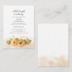 Carte De Correspondance Budget Petit Baby shower d'automne botanique Citro