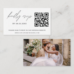 Carte De Correspondance Budget QR Code RSVP minimaliste photo Mariage