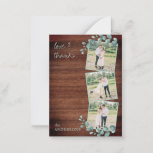 Carte De Correspondance Budget Rustic Green Photo Mariage Merci