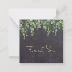 Carte De Correspondance Budget Rustique Mariage Foliage Vert Merci
