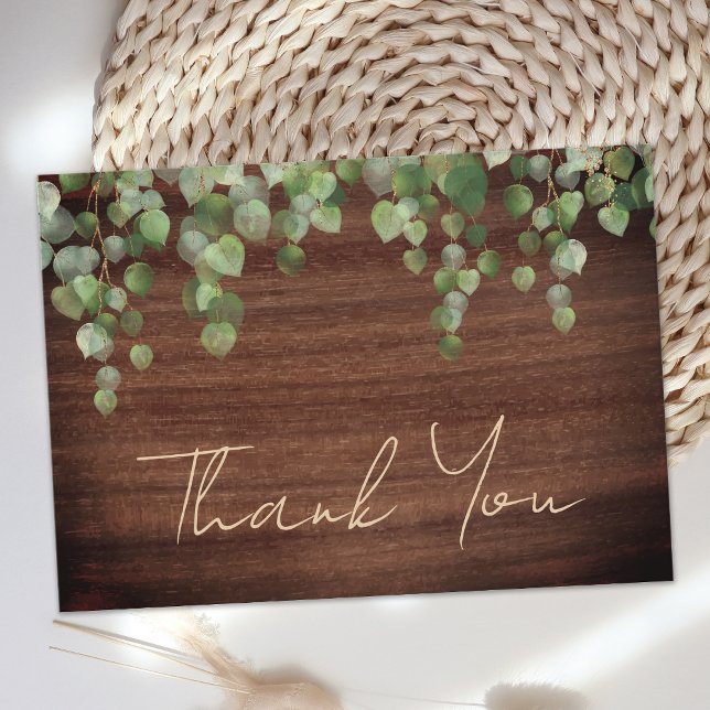 Carte De Correspondance Budget Rustique Mariage Merci de verdure (Créateur téléchargé)