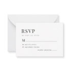 Budget simple mariage noir et blanc RSVP