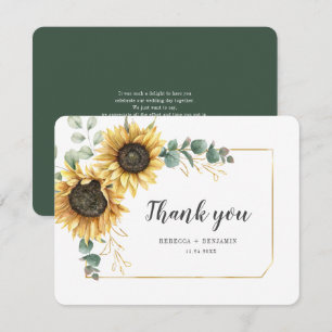Carte De Correspondance Budget Sunflower Eucalyptus Merci floral