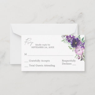 Carte De Correspondance Budget Violet Fleurs Clair & Foncé 2SM Pas de Repa