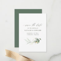 budget Watercolor feuillage mariage enregistrer la