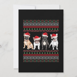 Carte De Correspondance Bulldog Noël laid