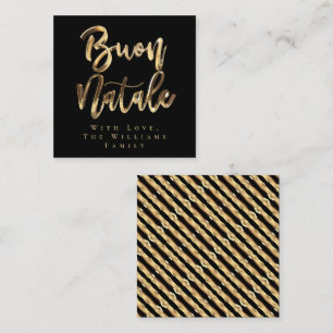 Carte De Correspondance Buon Natale Elegant Black Gold Italien Noël