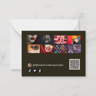 Carte De Correspondance Business modern Maquillage studio &QR code