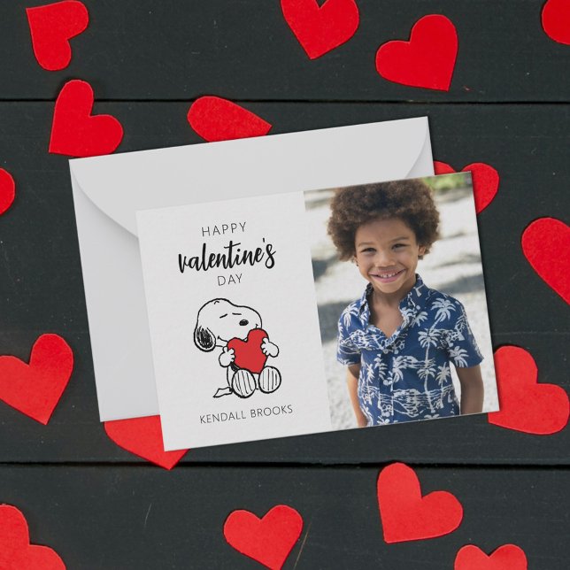 Carte De Correspondance cacahuètes | Snoopy Heart Hug (Card on table)
