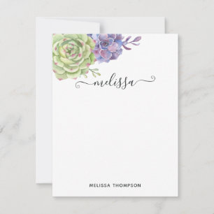 Carte De Correspondance Cactus de désert aquarelle succulentes