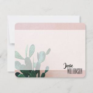 Carte De Correspondance Cactus rose moderne
