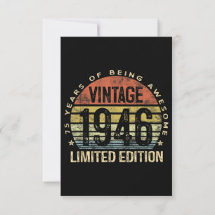 Carte De Correspondance Cadeaux de 75 ans Vintage 1946 Anniversaire