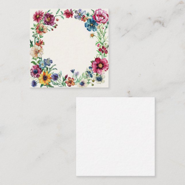 Carte De Correspondance Cadre de fleurs de jardin classique (Devant / Derrière)