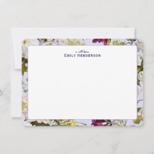 Carte De Correspondance Cadre d'impression florale de fleurs sauvages réal
