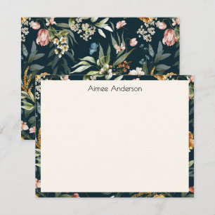 Carte De Correspondance Cadre élégant à motif floral hollandais vintage de