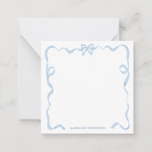 Carte De Correspondance Cadre en ruban bleu clair pour la fille mignonne
