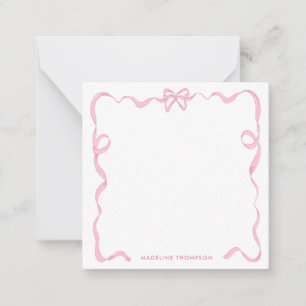 Carte De Correspondance Cadre en ruban rose de la boîte rose mignonne