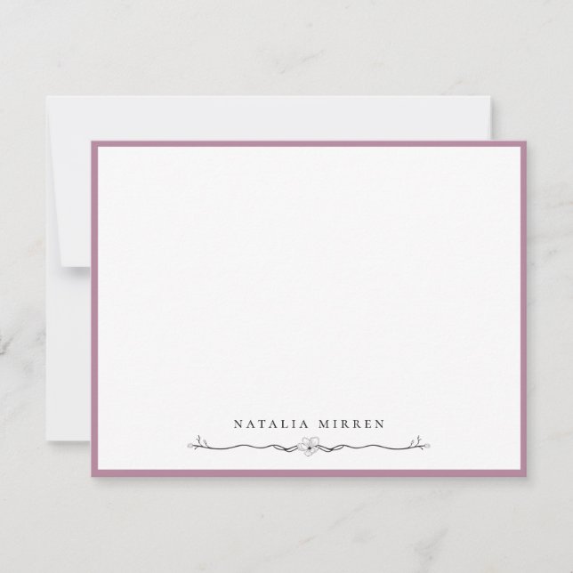 Carte De Correspondance Cadre Floral Floral (Devant)