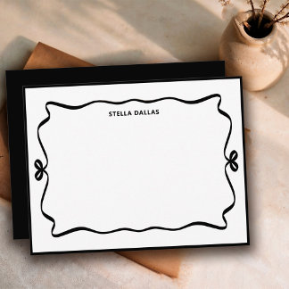 Carte De Correspondance Cadre personnalisé noir/blanc gribouillé simple pe