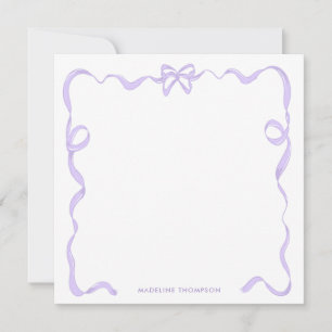 Carte De Correspondance Cadre ruban bow violet lavande girly chic