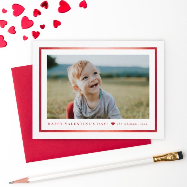 Carte De Correspondance Cadres rouges classiques Photo Saint-Valentin (Créateur téléchargé)
