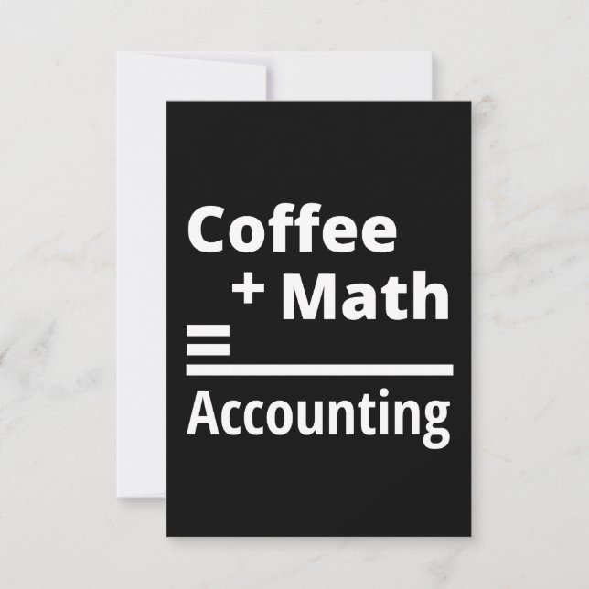 Carte De Correspondance Café + Math = Comptabilité (Devant)