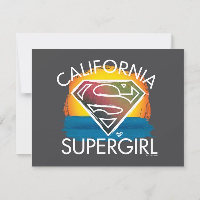 Carte De Correspondance California Supergirl Sunset Graphic (Devant)