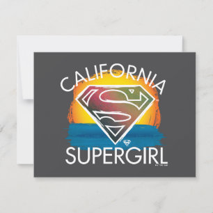 Carte De Correspondance California Supergirl Sunset Graphic