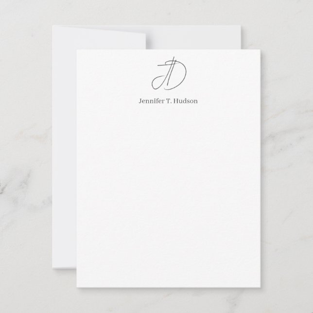 Carte De Correspondance Calligraphie monogramme classique tendance  (Devant)