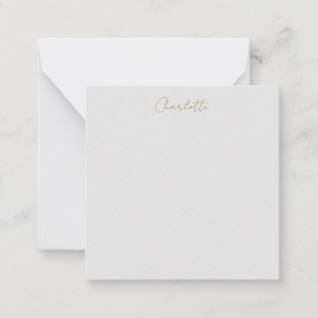 Carte De Correspondance Calligraphie or couleur gris Personnalisé Edition  (Devant)