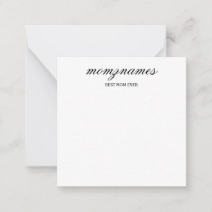 Carte De Correspondance Calligraphie personnalisée "Meilleure Maman" avec 